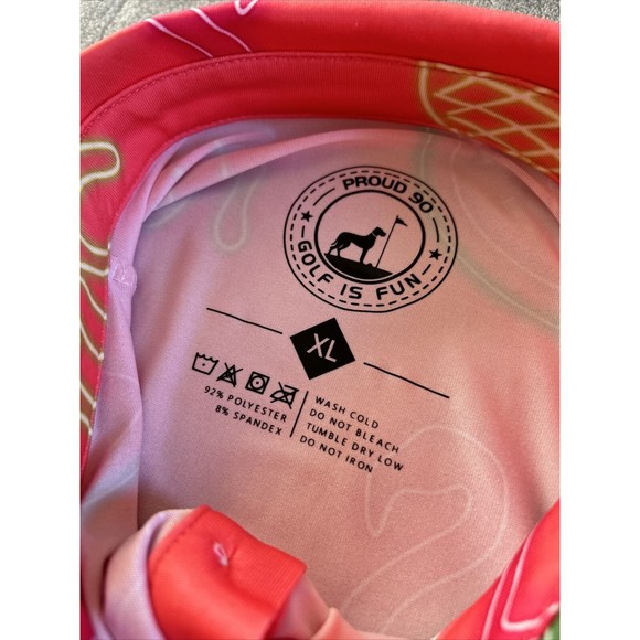 Proud 90 men’s XL Golf Polo, Neon Fruit, Short Sleeve - Picture 5 of 7